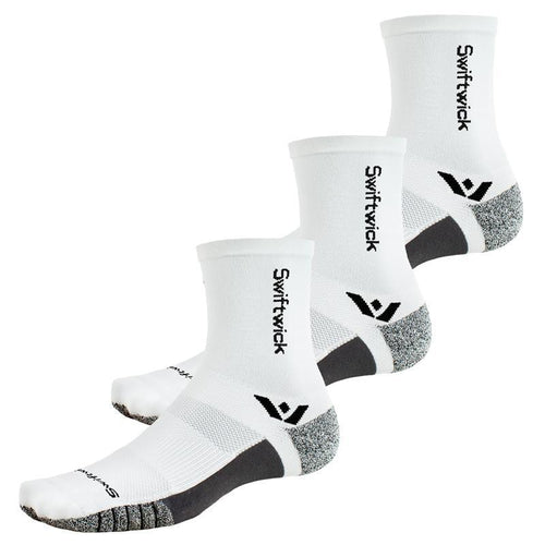 Three pairs of Flite XT Mid-Crew socks in white