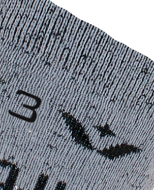 Close-up of the Valor Above Knee sock Flexival sizing marks