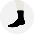 Black sock on a foot silhouette