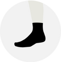 Black sock on a foot illustration