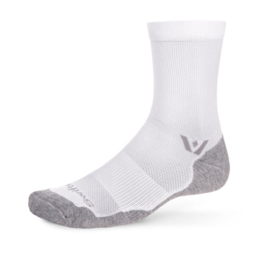 White mid crew sock