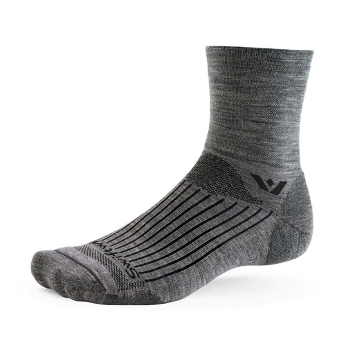 Pursuit Quarter Crew High sock in heather gray